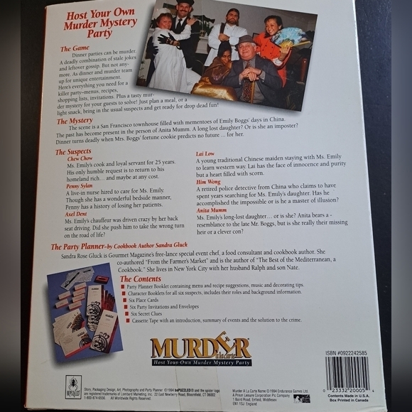 NIB Murder a la carte Murder Mystery Party Game  up to six players - Picture 4 of 6